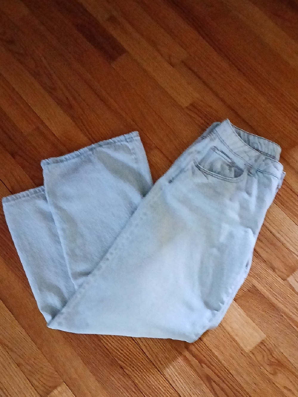 Rewash Light Wash Distressed Summer Wide-Leg Jeans -■ Size 7 / 28